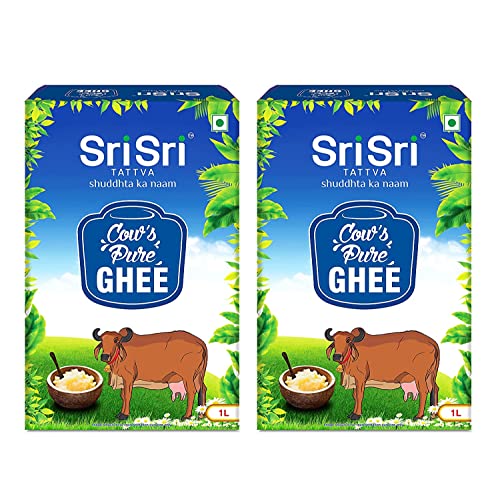 Sri Sri TATTVA shuddhta ka naam Cow Ghee - Pure Cow Ghee for Better Digestion and Immunity - 1 Litre (Pack of 2) von ECH