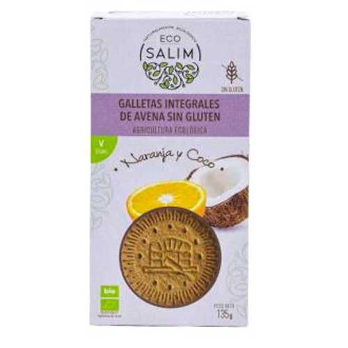 Bio-Kokos-Orangen-Haferkekse 135 G (Orange - Kokosnuss - Hafer) von ECO-SALIM