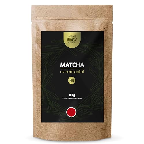 Matcha-Tee Bio-Japanischer, CEREMONIAL-Qualität, Pulver. 100% Natürlich. 100g Matcha-Grüntee Reduzierend, Kraftvoll Entgiftend Und Antioxidativ. Reiner Bio-Matcha. (100Gr, CEREMONIAL) von ECO WASSY