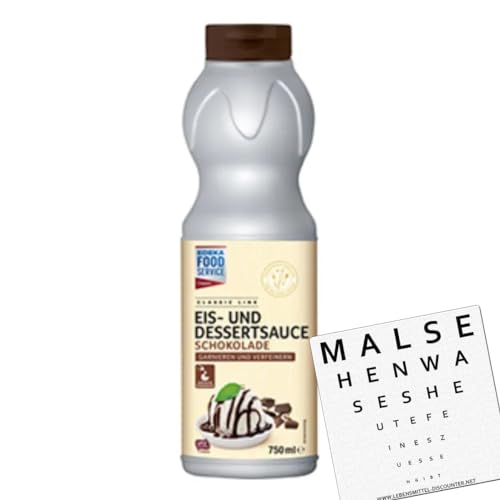 Eis Topping Schokolade 750 ml Flasche | Schokoladen Sauce für Eisdielen, Cafés, Restaurants | Ideal für Eisbecher & Desserts von EDEKA Foodservice + gratis Lebensmittel-Discounter Bierdeckel von EDEKA