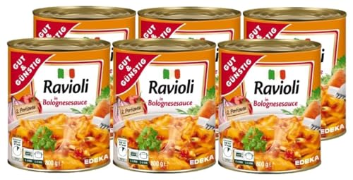 Gut & Günstig Ravioli in Bolognesesauce 6x800g Dose Fertiggericht Nudeln mit herzhafter Sauce von EDEKA von The Great Canadian Tea