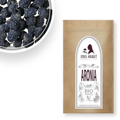 Aroniabeeren getrocknet BIO 1kg | EDEL KRAUT - 1000g BIO Aronia Beere (ganz) [Aronia Melanocarpa] Superfood - RAW - VEGAN - PURE - kbA - Aronia Beeren aus kontrolliert biologischem Anbau von EDEL KRAUT Manufaktur des Lebens