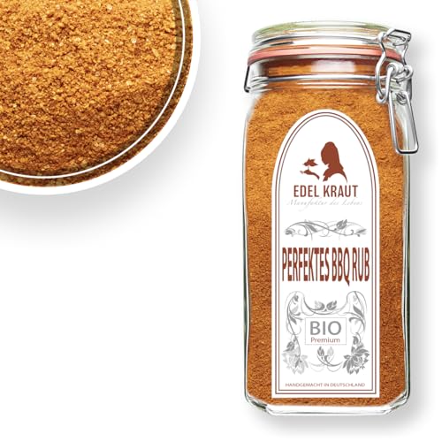 BIO Perfektes BBQ Dry Rub 700g Gewürzmischung im Glas | EDEL KRAUT - 100% naturrein - Premium Gewürze & Gewürzmischungen - frei von jeglichen Zusatzstoffen - kontrolliert biologischer Anbau von EDEL KRAUT Manufaktur des Lebens