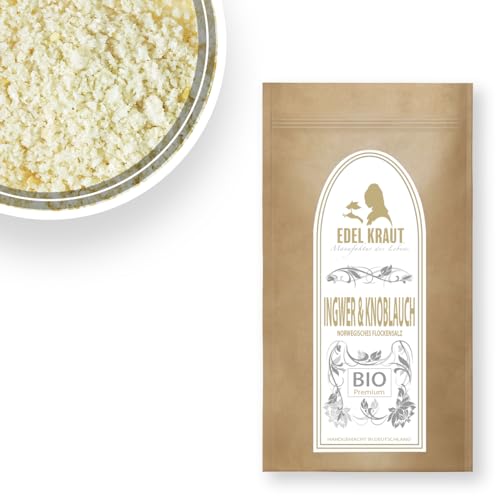 EDEL KRAUT BIO Fleur de Sel Ingwer & Knoblauch | 250g Premium handgeschöpfte Norwegische Salzflocken Meersalz Flockensalz von EDEL KRAUT Manufaktur des Lebens