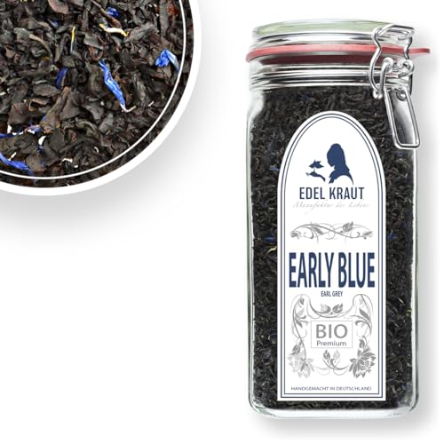 EDEL KRAUT I BIO Schwarzer Tee Earl Grey Blue XXL Glas - Premium Qualität aus deutscher Manufaktur - frei von Zusatzstoffen - 100% Naturrein von EDEL KRAUT Manufaktur des Lebens