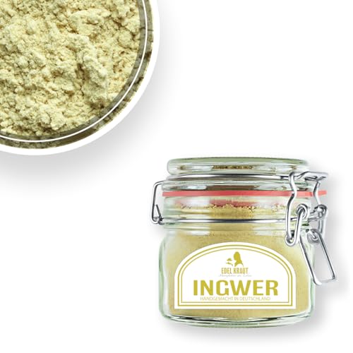 INGWERPULVER BIO 90g im Premium Glas | EDEL KRAUT - INGWER PULVER Bio - 100% reine Bio Ingwer gemahlen Ginger - Powder Organic - PREMIUM BIO Ingwerpulver von EDEL KRAUT Manufaktur des Lebens