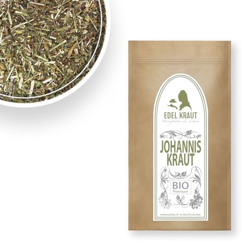 Johanniskraut Tee BIO 100g | EDEL KRAUT - BIO JOHANNISKRAUTTEE geschnitten - Premium St John's wort organic - frei von künstlichen Zusatzstoffen - aus kontrolliert biologischem Anbau von EDEL KRAUT Manufaktur des Lebens