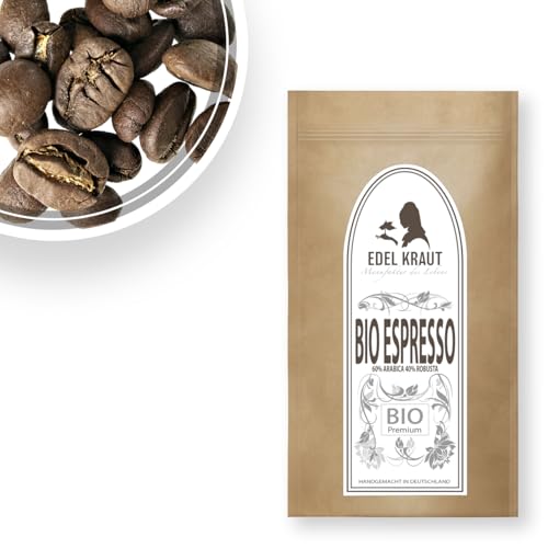 Kaffeebohnen 1kg BIO | EDEL KRAUT - BIO Espressobohnen Espresso Premium Grand Cru ganze Bohnen - Arabica + Robusta von EDEL KRAUT Manufaktur des Lebens