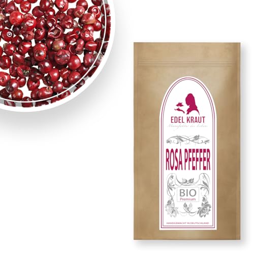 Rosa Pfeffer BIO 500g | EDEL KRAUT - 100% naturreine rosa Pfefferbeeren - Premium Rosa Beeren Pfeffer ganz frei von jeglichen Zusatzstoffen - roter Pfeffer Körner - rote Pfefferbeeren - 100% Natur von EDEL KRAUT Manufaktur des Lebens