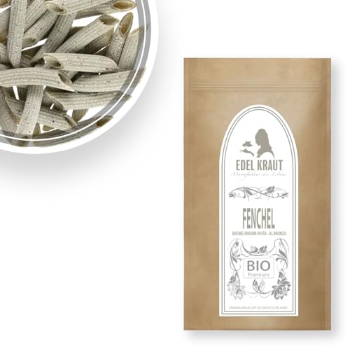 BIO Fenchel Penne 250g | EDEL KRAUT - 100% Nudel aus antikem Urgetreide (bronzegezogen) Urkorn Pasta aus Hartweizengries mit Superfood - Vollkornnudeln - WENIG GLUTEN von EDEL KRAUT