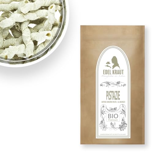 BIO Pistazien Busiata 250g | EDEL KRAUT - 100% Nudel aus antikem Urgetreide (bronzegezogen) Urkorn Pasta aus Hartweizengries mit Superfood - Vollkornnudeln - WENIG GLUTEN von EDEL KRAUT