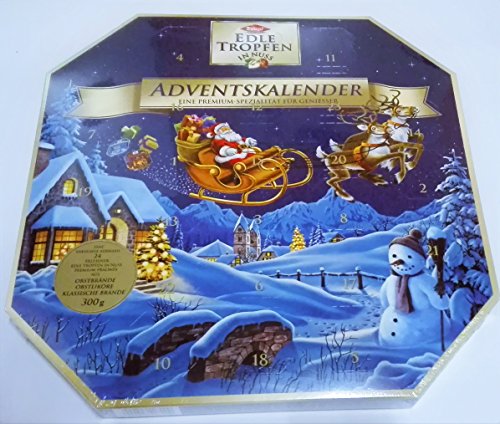 Trumpf Edle Tropfen in Nuss premium pralines Adventskalender blau 300g von EDLE TROPFEN