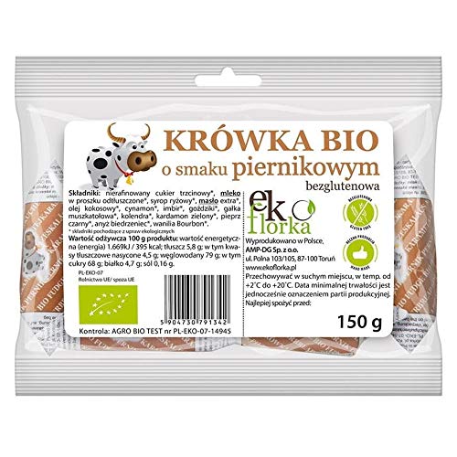 KRÓWKI (halbweiche Milch-Toffee-Bonbons) GINGERBREAD GESCHMACK GLUTEN-FREI BIO 150 g - EKOFLORKA von EKOFLORKA