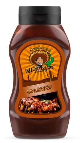 El Guapo BBQ Sauce - Köstlicher süßer und geräucherter Geschmack - Original BBQ-Rezept - kann als Gewürz, Dip, Sauce oder Topping für Grill, Rippchen, Hühnerflügel, Burger verwendet werden – 435 g von EL GUAPO