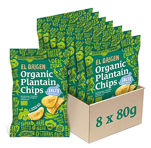 el origen Bio Kochbananen Chips mit Meersalz, 8 x 80g von el origen