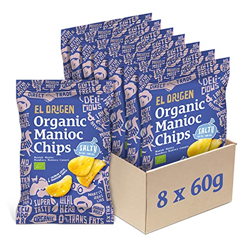 el origen Bio Maniok Chips mit Meersalz 8er Pack, 8 x 60 g von el origen