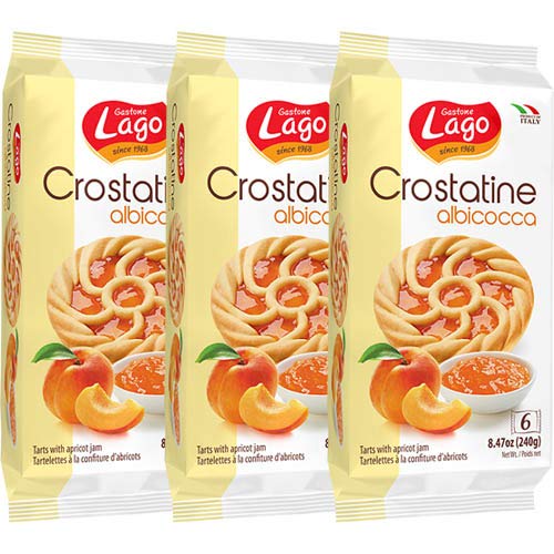 3x Gastone Lago Crostatine albicocca 'italienische Törtchen mit Aprikosenmarmelade', 240 g von ELLEDI SPA