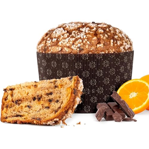 Panettone Antonella mit Schokolade und Orange XXL 1200 g - Handwerkliche Herstellung nach traditionellem Rezept - Köstliches Weihnachtliches Süßgebäck von ENOVINOS THE WINE BRAND