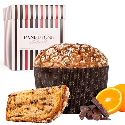 Panettone Antonella mit Schokolade und Orange XXL 1200 g - Handwerkliche Herstellung nach traditionellem Rezept - Köstliches Weihnachtliches Süßgebäck von ENOVINOS THE WINE BRAND