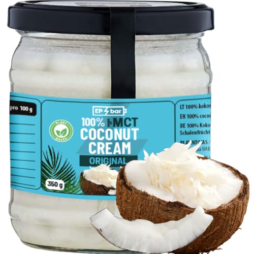 EP Bar Coconut Cream 100% Natürlich Kokoscreme Original | 350g | Vegan, Naturbelassen ohne Zusatzstoffe | Kokosmus Ohne Zucker, Gesund Kokosfett, Kokosnusscreme von EP Bar