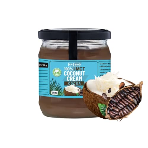 EP Bar Coconut Cream 100% Natürlich Kokoscreme mit Kakao | 350g | Vegan, Naturbelassen ohne Zusatzstoffe | Kokosmus Ohne Zucker, Gesund Kokosfett, Kokosnusscreme von EP Bar