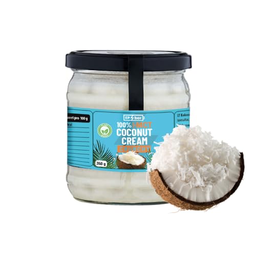 EP Bar Coconut Cream 100% Natürlich Kokoscreme mit Knackigen Kokosflocken | 350g | Vegan, Naturbelassen ohne Zusatzstoffe | Kokosmus Ohne Zucker, Gesund Kokosfett, Kokosnusscreme von EP Bar