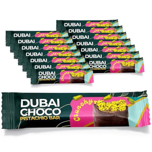 EP Bar Dubai Schokolade Original | 29% reine Pistazie | 15x55g Riegel | mit Pistazie (Pistaziencreme), Kadayif (Engelshaar), Tahini von EP Bar