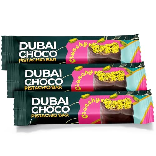 EP Bar Dubai Schokolade Original | 29% reine Pistazie | 3x55g Riegel | mit Pistazie (Pistaziencreme), Kadayif (Engelshaar), Tahini von EP Bar