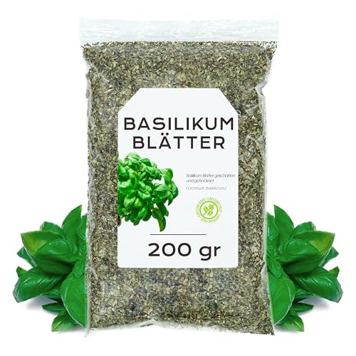 Basilikum Getrocknet 200gr - Basilikumblätter - Basilikumblätter Gerebelt - Basilikum Getrocknet Tee - Basilikum Gewürze - Basilikum Lose (200 gr, Basilikum) von EPEL