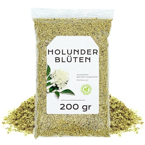 Holunderblütentee 200gr - Holunderblüten - Holunderblüten Getrocknet - Holunder Tee - Holunder - Holunder Blüten Gerebelt - Holunder Lose (200 gr) von EPEL