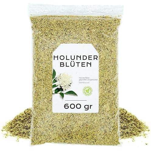 Holunderblütentee 600gr - Holunderblüten - Holunderblüten Getrocknet - Holunder Tee - Holunder - Holunder Blüten Gerebelt - Holunder Lose (600 gr) von EPEL