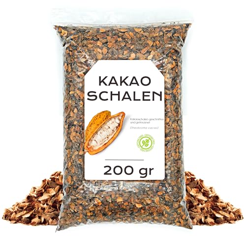 Kakaoschalen 200 gr - Kakaoschalentee - Kakaoschalen für Aufguss - Gesundheit & Natürliche Eigenschaften - Kräutertee (200 gr) von EPEL