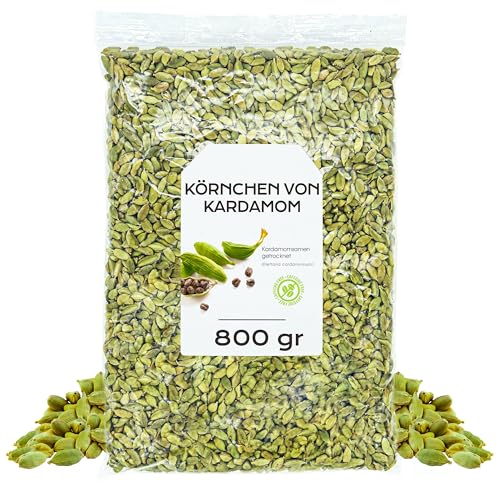 Kardamomkapseln 200gr - Kardamom Ganz - Kardamomsamen - Kardamom Kapseln - Kardamom Gewürze - Kardamom Lose (800 gr, Kardamom Ganz) von EPEL