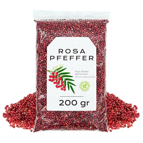 Rosa Pfeffer 200gr - Rosa Pfeffer Ganz - Pfefferkörner - Pfefferbeeren - Rosa Pfeffer Deko - Rosa Pfeffer Lose (200 gr, Rosa Pfeffer) von EPEL