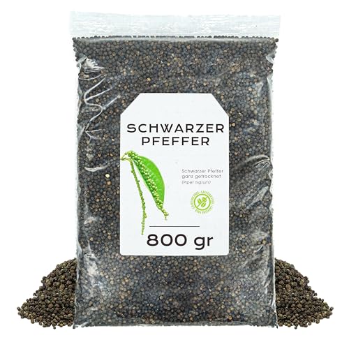 Schwarzer Pfeffer Ganz 800gr - Schwarzer Pfeffer - Pfefferkörner - Gewürze Schwarzer Pfeffer - Schwarzer Pfeffer Lose (800 gr, Schwarzer Pfeffer) von EPEL