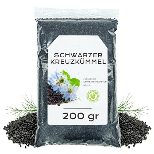 Schwarzkümmel 200gr - Kreuzkümmelsamen - Schwarzkümmelsamen - Echter Schwarzkümmel - Kümmelsamen - Nigella Sativa - Schwarzkümmel Lose (200 gr, Schwarzkümmel) von EPEL