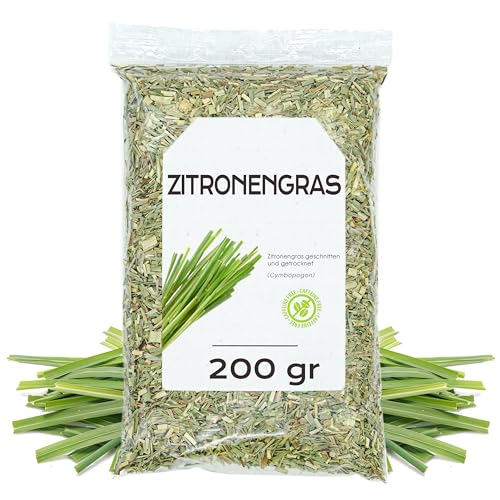 Zitronengrasblätter 200gr - Lemongrastee - Zitronengras Gewurz - Lemongras Getrocknet - Zitronengrasblätter Lose (200 gr) von EPEL