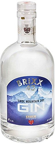 ERBER Brixx43 London Dry Gin 500ml [24 Botanicals] Wacholderbeeren Premium Gin 43% Vol. Geschenke für Männer Geschenke Gin Geschenkset Geschenke für Frauen Weihnachtsgeschenke Geburtstagsgeschenk von ERBER DER TIROLER EDELBRENNER