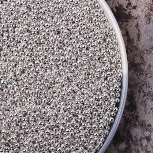 Silberperlen DIY Kuchen Backen Streusel Silber Liebe Hochzeitstorte Dekoration-4mm Silberperlen, 200g von ESCATIC