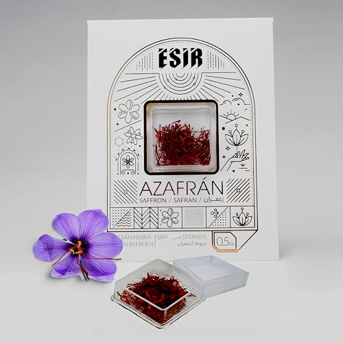 Esir Pushal Safranfäden, 100% rein und natürlich, Top-Kategorie I Safran Azafran Gewürze | 0.5 G |1 Stück von ESIR