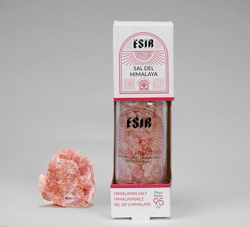 Esir Rosa Himalaya-Salz, natürliches Kristallsalz reich an Mineralien, 100% veganes Speisesalz grob, reines Steinsalz | aus Punjab Pakistan|95 G| von ESIR