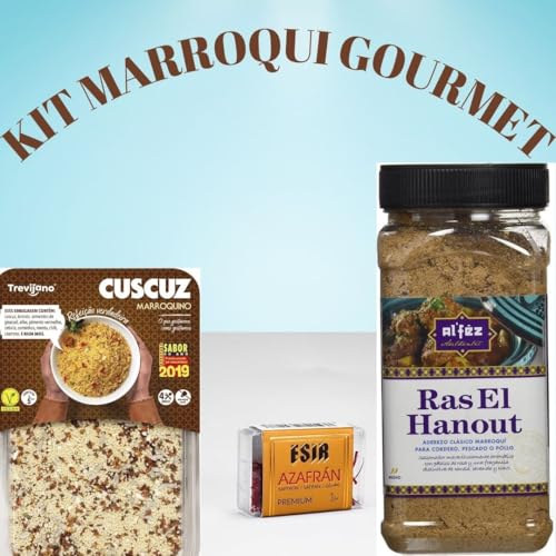 Gourmet-Couscous-Set: Ras El Hanout Alfez Gewürze + Trevijano Marokkanischer Couscous + Esir Safran von ESIR