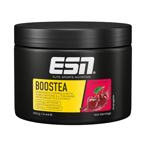 ESN Boostea, Cherry, 200 g, Booster mit Koffein, L-Theanin und Grüntee-Extrakt, vegan, geprüfte Qualität - made in Germany von ESN