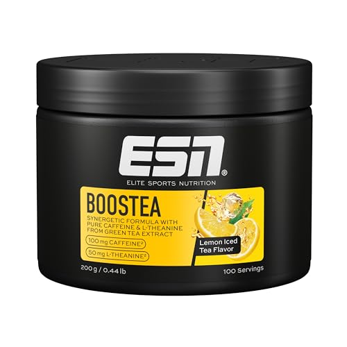 ESN Boostea, Infused Ice Tea Lemon, 200 g, Booster mit Koffein, L-Theanin und Grüntee-Extrakt, geprüfte Qualität - made in Germany von ESN