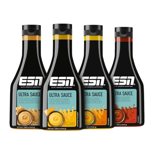 ESN Premium Ultra Sauce, 4er mixed Bundle, 4 x 285 ml, Ideale Sauce für Diät und bewusste Ernährung, geprüfte Qualität von ESN