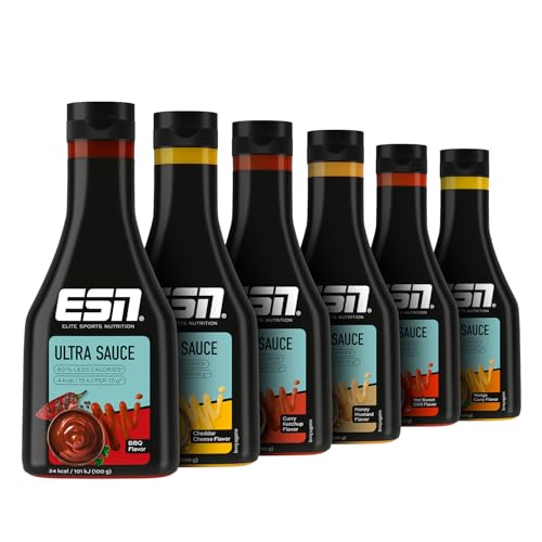 ESN Premium Ultra Sauce, 6er mixed Bundle, 6 x 285 ml, Ideale Sauce für Diät und bewusste Ernährung, geprüfte Qualität von ESN