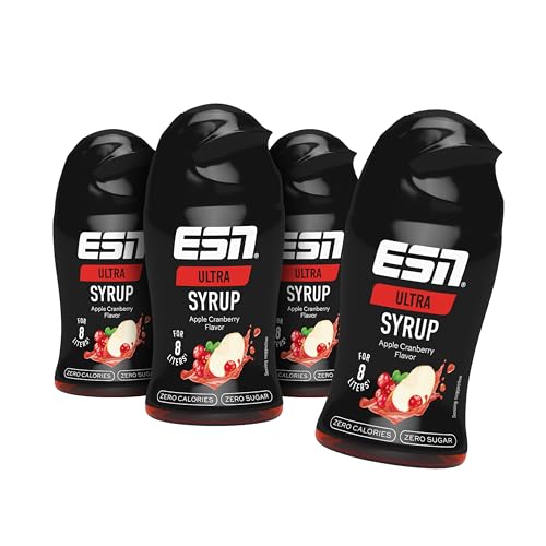 ESN Ultra Syrup, Apple Cranberry, 4 x 65 ml, für 32 l Fertiggetränk, zuckerfreier Sirup, zero Kalorien - made in Germany von ESN