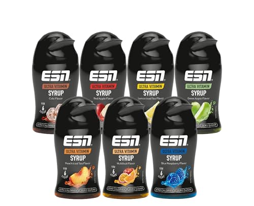 ESN Ultra Vitamin Syrup, 7 x 65ml, mixed Bundle, zuckerfreier Sirup mit Vitaminen und zero Kalorien für bis zu 42 Liter Fertiggetränk - made in Germany von ESN