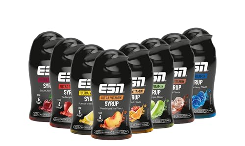 ESN Ultra Vitamin Syrup, 8 x 65ml, mixed Bundle, zuckerfreier Sirup mit Vitaminen und zero Kalorien für bis zu 48 Liter Fertiggetränk - made in Germany von ESN