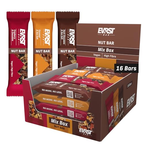 EVRST Nut Bars Mix Box | Nussriegel | bis zu 17% Protein | (15 Riegel x35g) | Vegan | Ballaststoffreich von EVRST